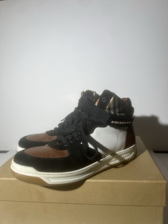 BURBERRY SUEDE RUNWAY REGIS HIGH TOP SNEAKERS MENS SIZE US 10 UK9 EUR 43